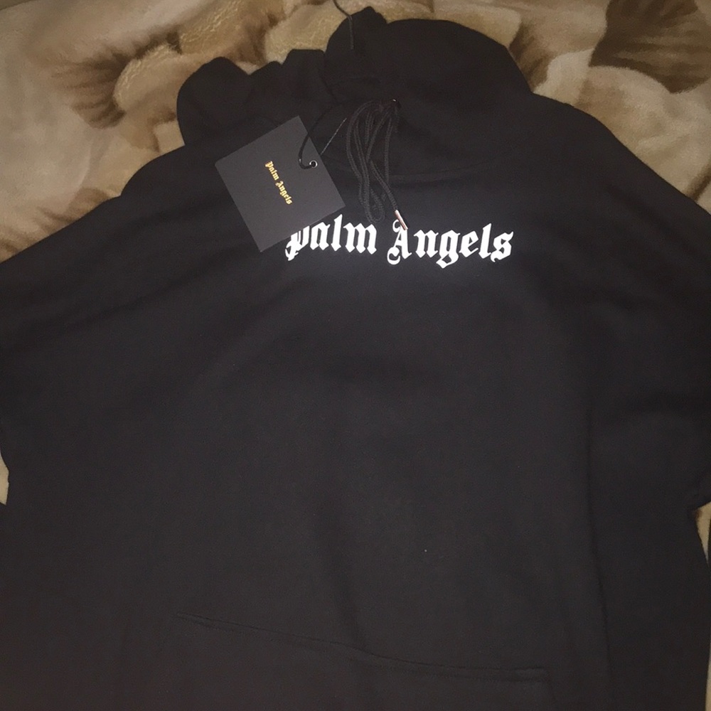 Palm angels logo black hoodie